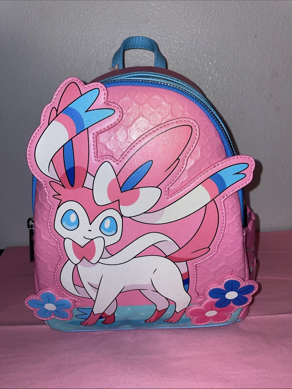 Exclusive Loungefly Pokemon Eeveelution Sylveon Floral Shimmery Mini Backpack